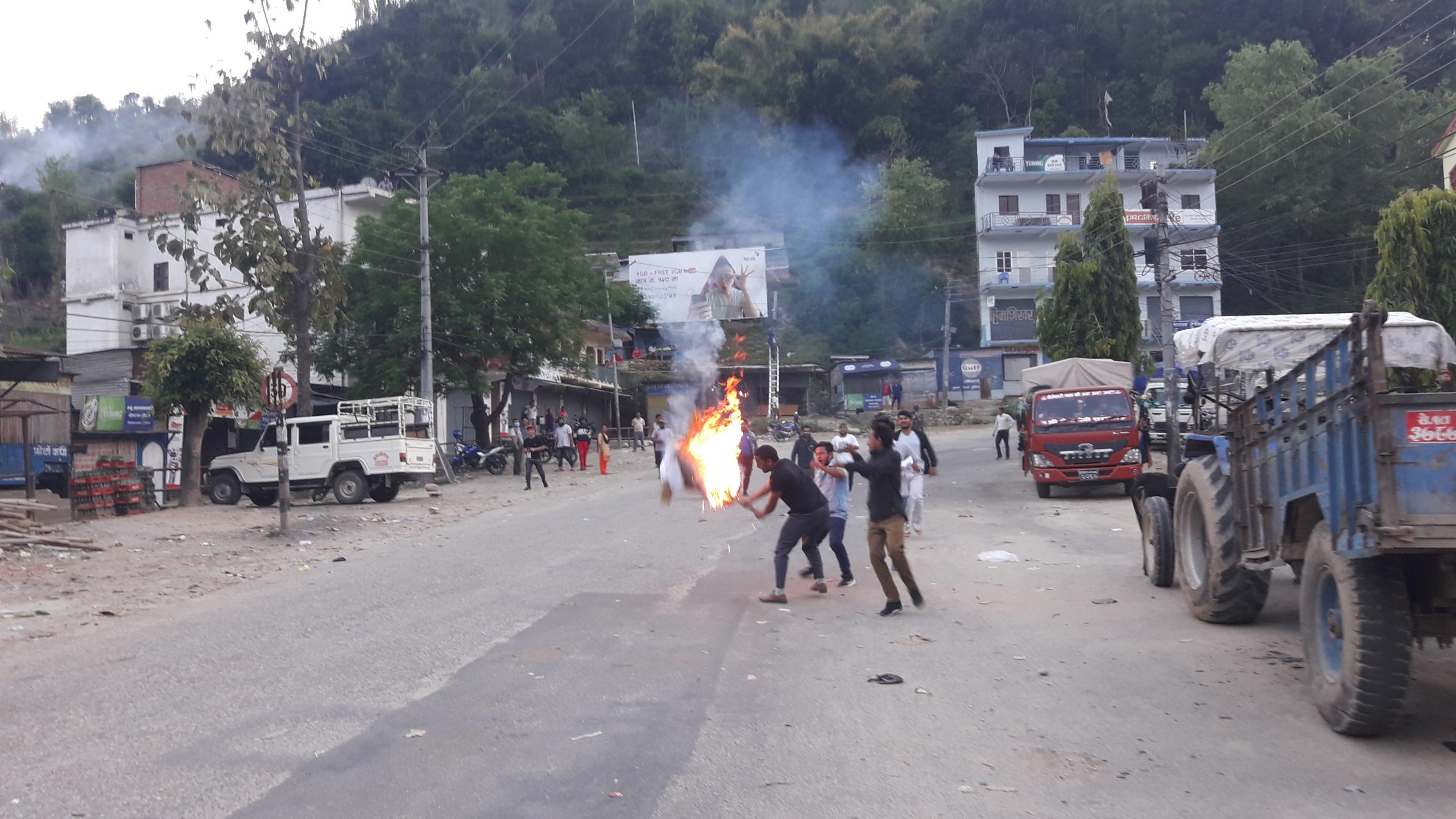 डोटीमा भारतीय प्रधानमन्त्री मोदीको पुत्ला दहन