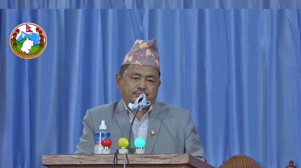 Tara Lama Tamang is taking oath as the Finance Minister of the Sudurpaschim state