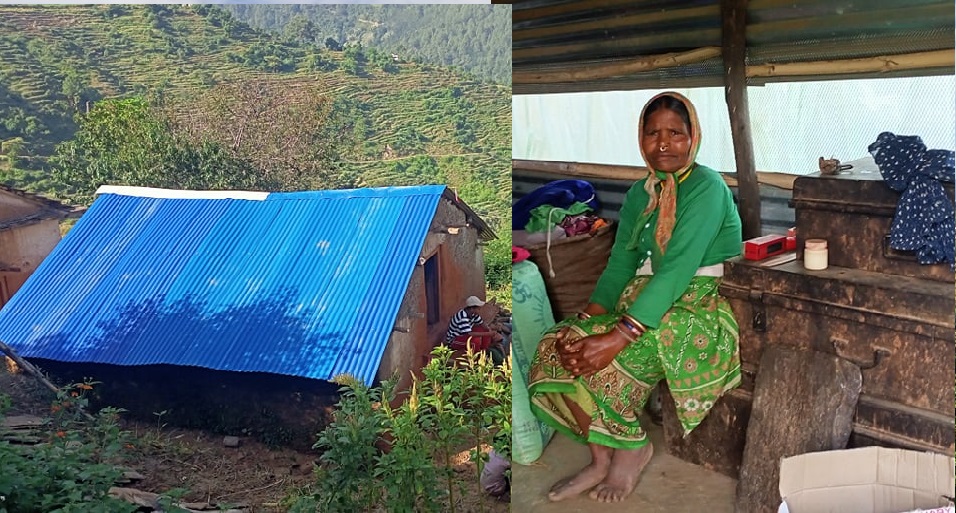 कांग्रेसद्वारा असहाय दलित महिलालाई दसैँमा घर उपहार