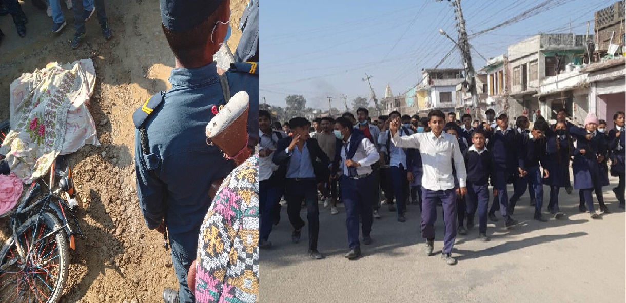 Dhangadhi: Heavy equipment hits schoolgirl to death