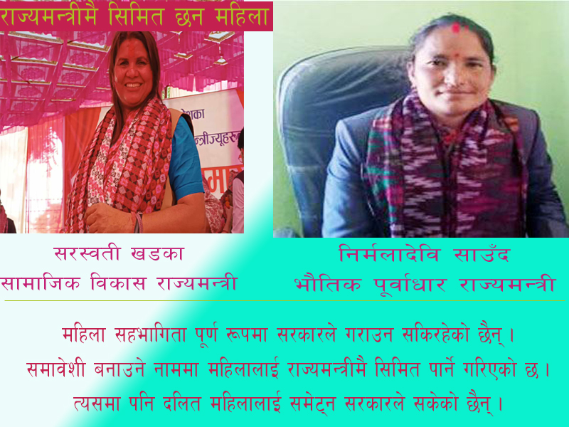 सुदूरपश्चिम प्रदेशः समावेशीका नाममा राज्यमन्त्रीमै सिमित बने महिला सांसद