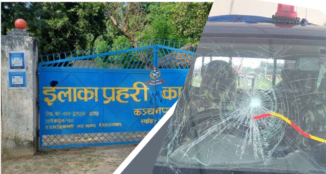 रात्री गस्तीमा निस्किएका प्रहरी निरीक्षक शाहीमाथी आक्रमण, भ्यान तोडफोड