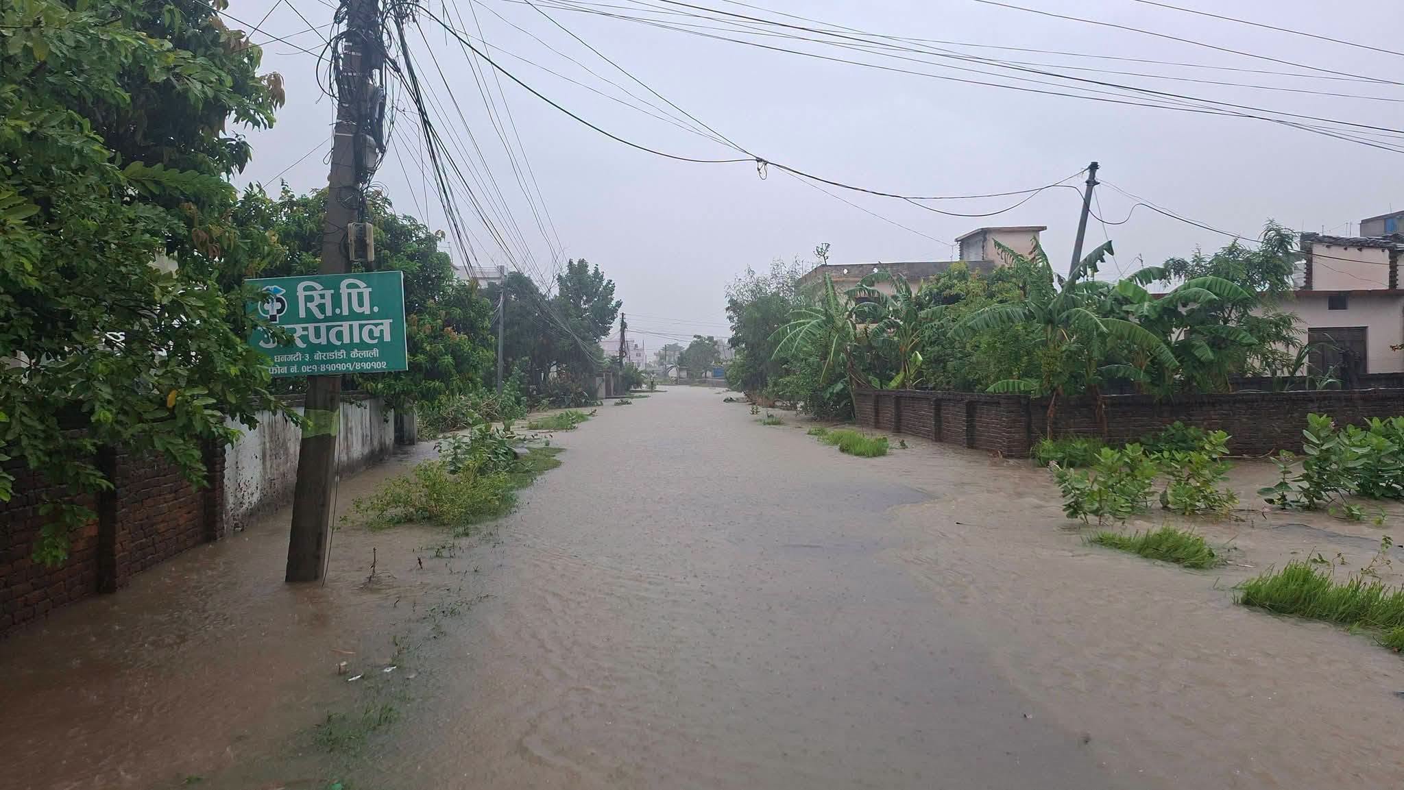 धनगढी–३ को चटकपुर क्षेत्र डुबानमा, स्थानीय जनजीवन प्रभावित