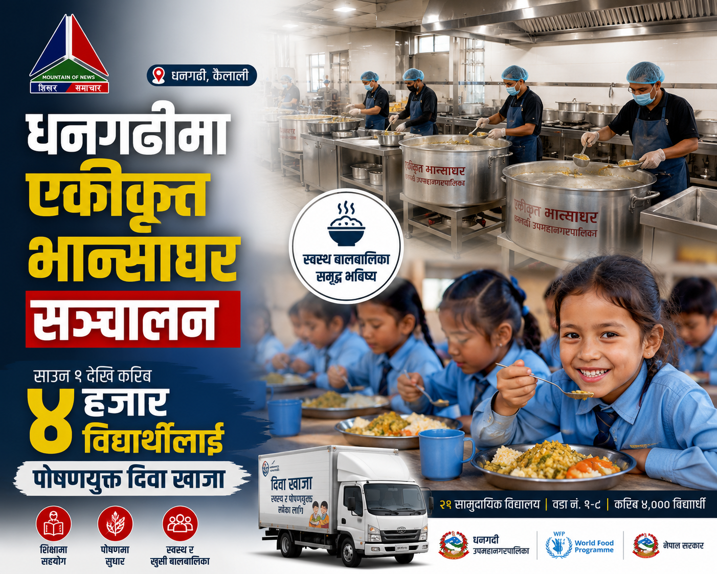 धनगढीमा एकीकृत भान्साघर सञ्चालन, साउन १ देखि करिब ४ हजार विद्यार्थीलाई पोषणयुक्त दिवा खाजा